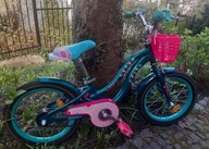 Rower dziecięcy FLOWER PREMIUM 16 cali zielony - stan bdb