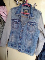Kurtka jeans z rękawami dresowymi oversize