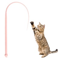 Wędka dla kota Zabawka dla kota mysi ogon duża różowa 77cm długości