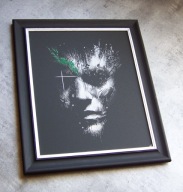 Obraz ręcznie rzeźbiony na blasze oprawiony w ramie sosnowej... Staloryt