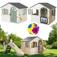 ZESTAW DOMEK OGRODOWY DLA DZIECI DUŻY XXL NA OGRÓD + ZJEŻDŻALNIA SKŁADANA