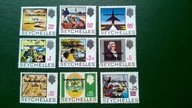 Seszele Seychelles nadruk ** 9 znaczków QEII kolonie angielskie brytyjskie