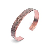 Bransoleta z PL miedzi, ręcznie kuta i fakturowana