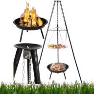 PANISKO KOCIOŁEK TRÓJNÓG GRILL ZRUSZTEM WISZĄCY DUŻY 50CM OGNISKO