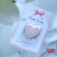 Podziękowanie pierniczek serduszko- Chrzest Święty - kartka personalizowana