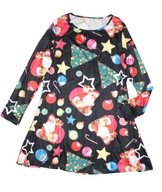 Śliczna SUKIENKA_czarna Mikołaje Bombki choinki ŚWIĘTA JAK NOWA_46/48