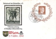 TRZECIA RZESZA -karta ozdobna-Dzień Niemieckiego Znaczka -stempel -1941 rok