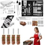 ZESTAW DO GRILLOWANIA ZE STALI NIERDZEWNEJ SZTUĆCE AKCESORIA + WALIZKA 26W1