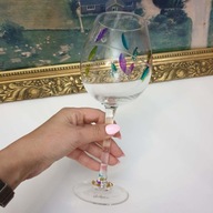 Zdobiony kieliszek do wina „Bliss” – artystyczne szkło, sygnowany, unikat