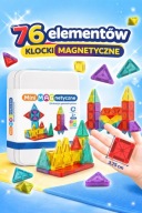 Klocki magnetyczne Mini MAGnetic Geometry education 76 elementów dla dzieci