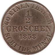 1/2 Groschen 1858 Jerzy V Królestwo Hanoweru - srebro