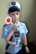 Strój karnawałowy "POLSKI POLICJANT"Drogówka rozm.110-116 Produkt Polski.