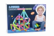 Kolorowe klocki magnetyczne 64 el. – kreatywna zabawa dla dzieci