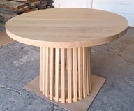 Stół debowy okrągły 110 cm rozkładany Loft