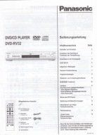 INSTRUKCJA OBSŁUGI DVD RV-32 PANASONIC