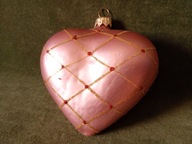 Piękna duża bombka szklana - serce 12,5 cm. Dla zakochanych