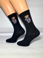 Skarpety skarpetki miś misie czarne 38-42 bawełna długie