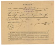 Austria Czechy 1895 potwierdzenie odbioru sądowe