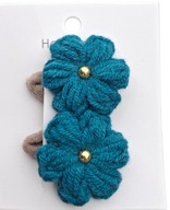 Mini gumki do włosów szydełkowe kwiatki handmade 2 szt.