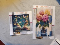 WOŚP - Obrazki do oprawy - WAZON i KSIĄŻKA - wykonany haftem diamentowym