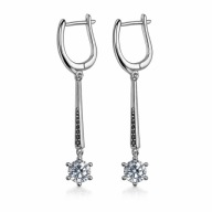 Kolczyki z Cyrkoniami Długie Wyraziste Kolor Srebrny