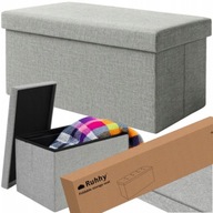 PUFA MATERIAŁOWA 76x38x38 RUHHY TAPICEROWANA SIEDZISKO DO SALONU SCHOWEK XL