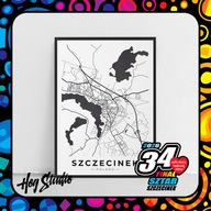 Plakat - Mapa Szczecinka (HOG Studio). WOŚP Szczecinek
