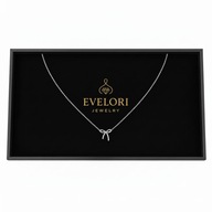 Srebrny Naszyjnik 45cm Celebrytka KOKARDKA Stal Chirurgiczna