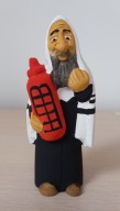 Rzeźba z drewna figurka Żyd z torą 10 cm