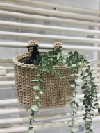 MAMAJASTUDIO Owalny kosz, organizer do powieszenia 22x13x18cm.