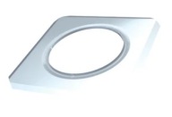 ROZETA KWADRATOWA FI 100 NIERDZEWNA 20x20 cm KWASOODPORNA Z USZCZELKĄ