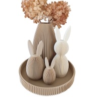 Wielkanocny zestaw dekoracyjny z tacą–zajączek + 2x jajko + wazon Wielkanoc