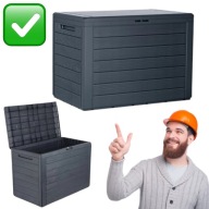 SKRZYNIA OGRODOWA MAŁA 190L NA WARZYWA ZABAWKI MOCNY ANTRACYT PROSPERPLAST