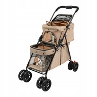Wózek Spacerowy dla Psa Kota Zwierząt Transportowy SKŁADANY PODWÓJNY