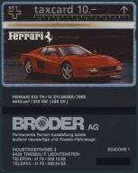 KTS - SZWAJCARIA # FERRARI # 1992 # 10 CHF # karta nowa **