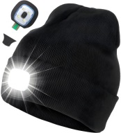 CZAPKA ZIMOWA LED CIEPŁA Z LAMPKĄ CZOŁOWĄ DWUSTRONNA LATARKA ŁADOWANA USB