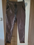 Eleganckie Spodnie Woskowane Rurki 40/L,42/XL