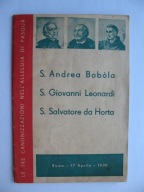 ŚWIĘTY ANDRZEJ BOBOLA PAMIĄTKA Z KANONIZACJI-BROSZURA RZYM 1938
