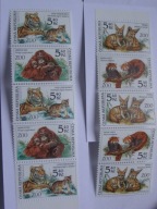 Czechy - zwierzęta pod ochroną - ZOO - Mi. 299-302 ** 2 zeszyciki nr 98,100
