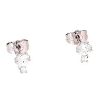 82263 P KOLCZYKI PLATYNOWANE 8/6 MM kotki z cyrkoniami