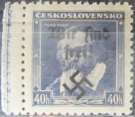 Czechosłowacja stary znaczek z nadrukiem okupacja (2/13