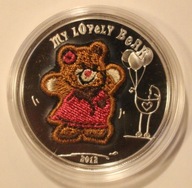 MY LOVeLY BeAR 5 $ DOLARÓW 2012 PALAU, SREBRO + CERTYFIKAT