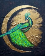 Obraz Paw złocenia struktura 50x40 / 75 Patryk Mit