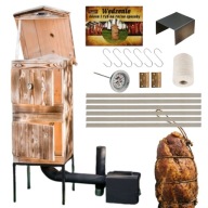 WĘDZARNIA OGRODOWA DREWNIANA DOMOWA GRILL PALENISKO DUŻA NA DREWNO + GRATIS