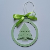 Bombka 3D na Boże Narodzenie z choinką na święta ręcznie robiona