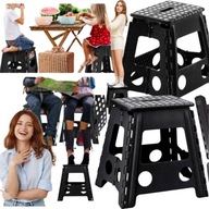 TABORET SKŁADANY KRZESŁO STOPIEŃ ANTYPOŚLIZGOWY CZARNY 39 CM – CARE LIFE