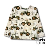 Chrisma Bluzka dziecięca długim rękawem motyw traktorów/ciągników 116 6 lat