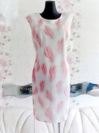 BIAŁA ELEGANCKA SUKIENKA PIÓRA PIÓRKA DOPASOWANA FREEDOM WOLNOŚĆ DOPASOWANA