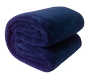 DUŻY MIĘKKI CIEPŁY KOC NARZUTA PLED DEKORACYJNY 200X220 CM GRANATOWY