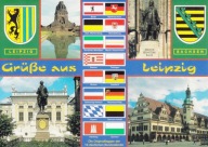 NIEMCY - LEIPZIG - LIPSK - HERB - HERBY - FLAGA - SAKSONIA